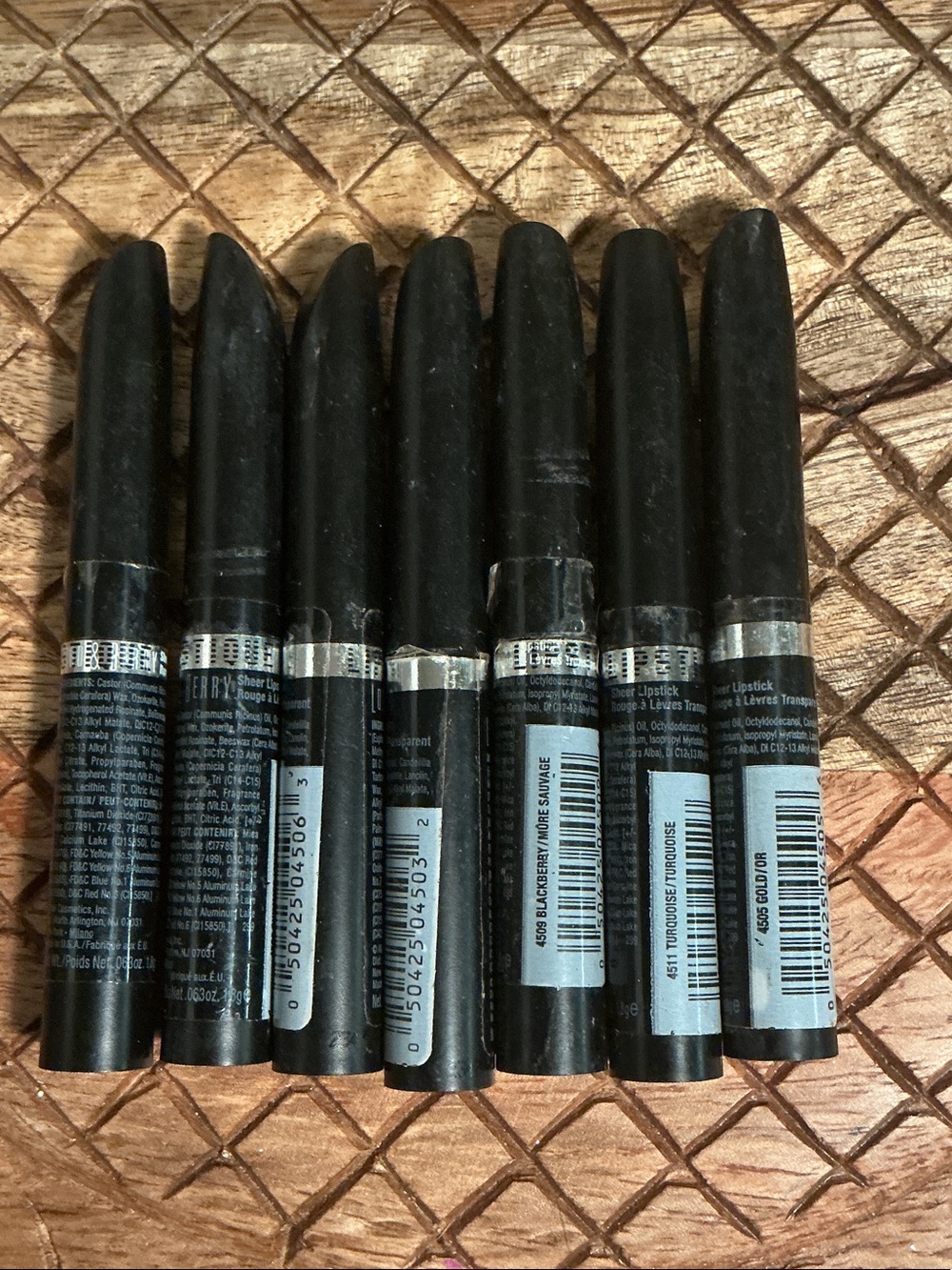 NEW Lord & Berry Lipstick Crayon - Set of 7 Slim Twist-Up Lipsticks